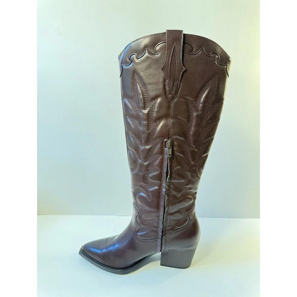 Crown Vintage Womens Western Boots Leather Brown US 7